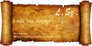 Leány Szidor névjegykártya